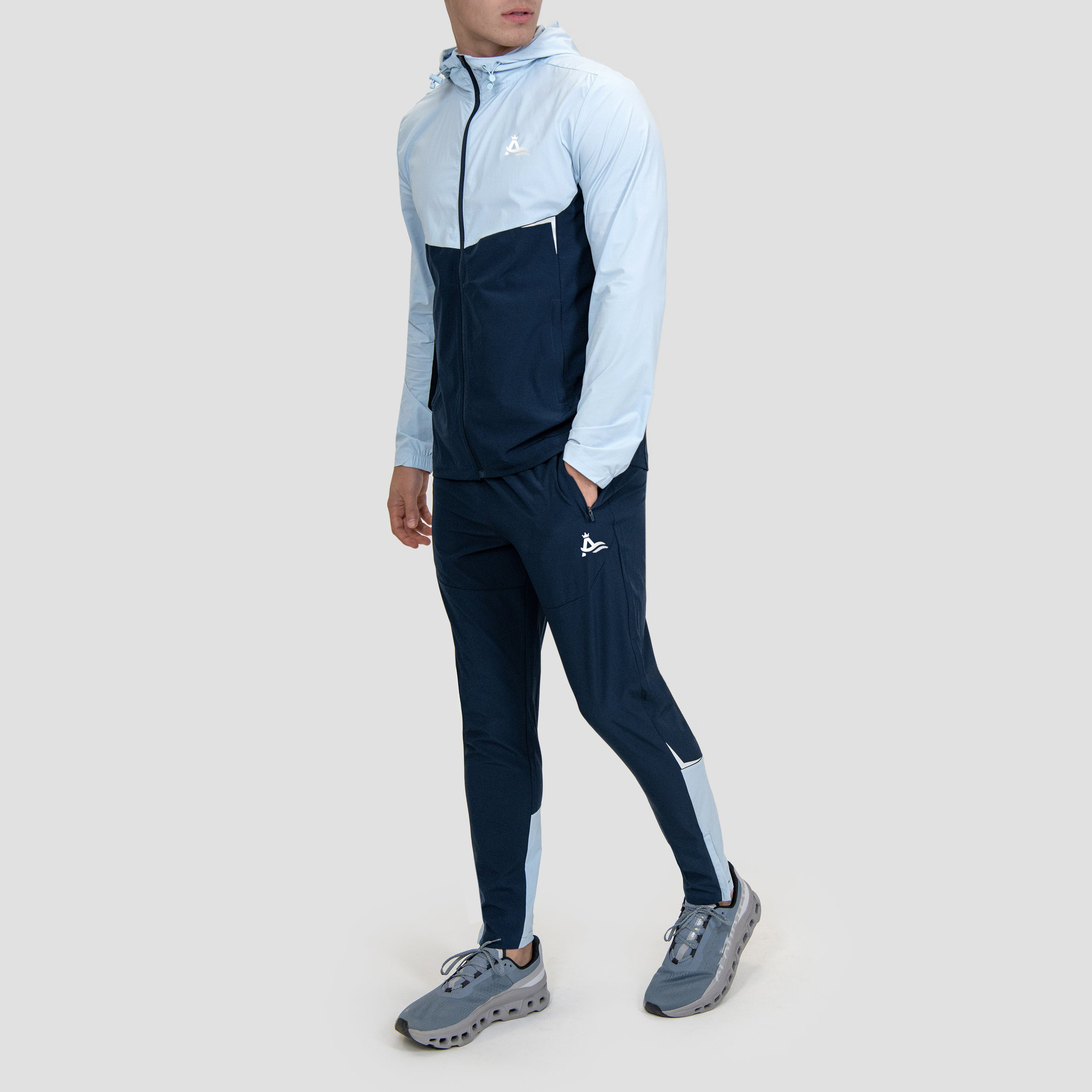 Men’s Sweatshirt Quick Dry Waterproof Windproof Hooded Jogging Tracksuit 2025 Customized Nylon Reflective Logo