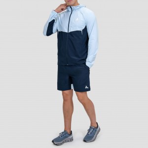 Reflective Logo Sweatshirt Shorts Suit 2025 Customized Summer Nylon Quick Dry Waterproof Windproof Hooded Jogging Tracksuit