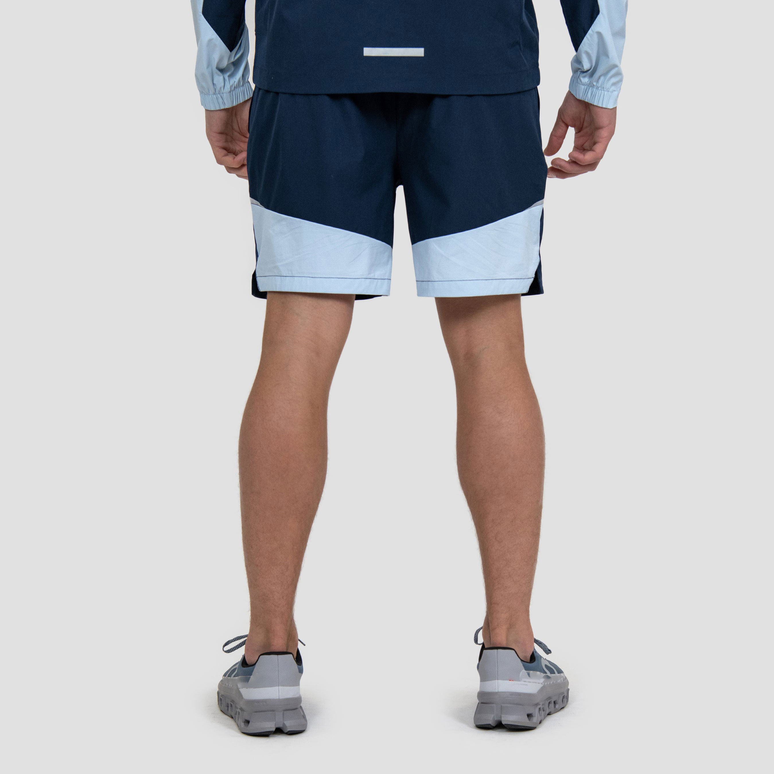 Reflective Logo Sweatshirt Shorts Suit 2025 Customized Summer Nylon Quick Dry Waterproof Windproof Hooded Jogging Tracksuit detail pictures