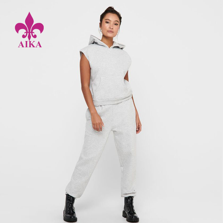 Cheap PriceList for Women Sport Shirts -
OEM Custom Athletic Wear Sleeveless Plain Cotton Pullover Hoodie for Women – AIKA detail pictures