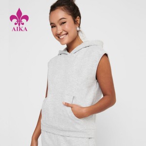 Cheap PriceList for Women Sport Shirts -
 OEM Custom  Athletic Wear Sleeveless Plain Cotton Pullover Hoodie for Women – AIKA