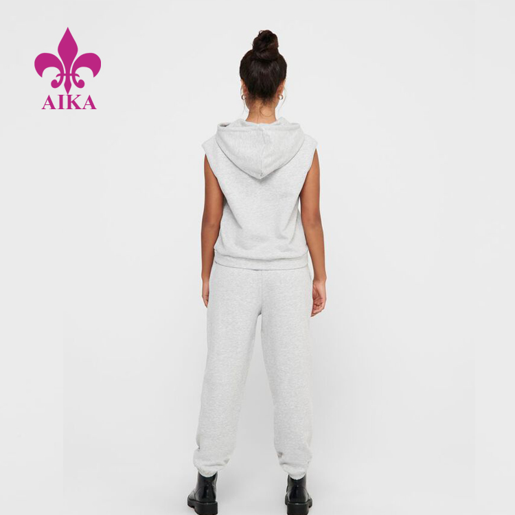 Cheap PriceList for Women Sport Shirts -
OEM Custom Athletic Wear Sleeveless Plain Cotton Pullover Hoodie for Women – AIKA detail pictures