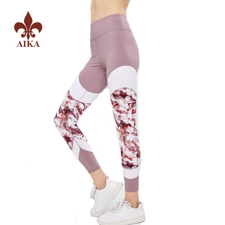 Reliable Supplier Yoga Singlets -
 High quality Custom 73% polyester 27% spandex fabric sublimation printing fitted women yoga pants – AIKA