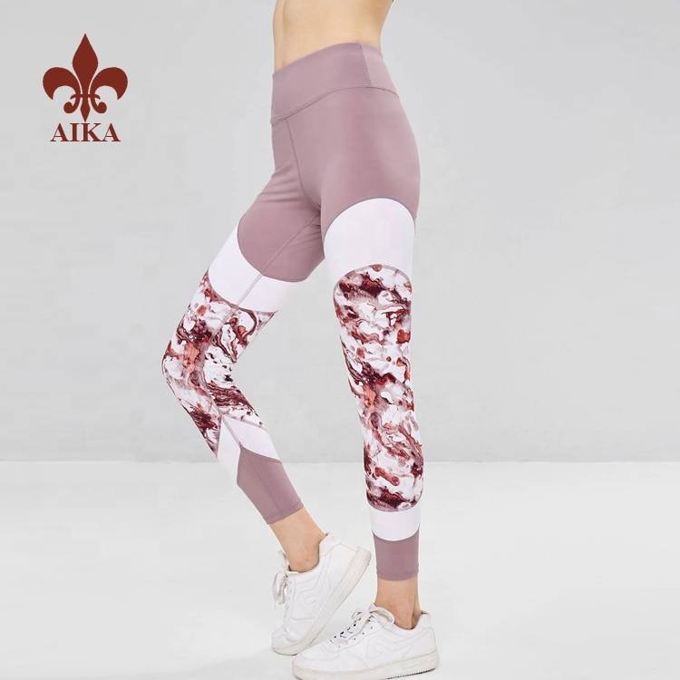 Reliable Supplier Yoga Singlets -
High quality Custom 73% polyester 27% spandex fabric sublimation printing fitted women yoga pants – AIKA detail pictures
