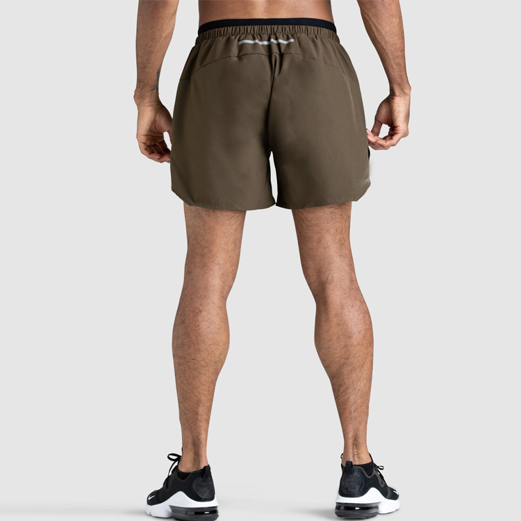 Wholesale Quick Dry 100% Polyester Elastic Waist Men Athletic Gym Shorts With Pocket detail pictures
