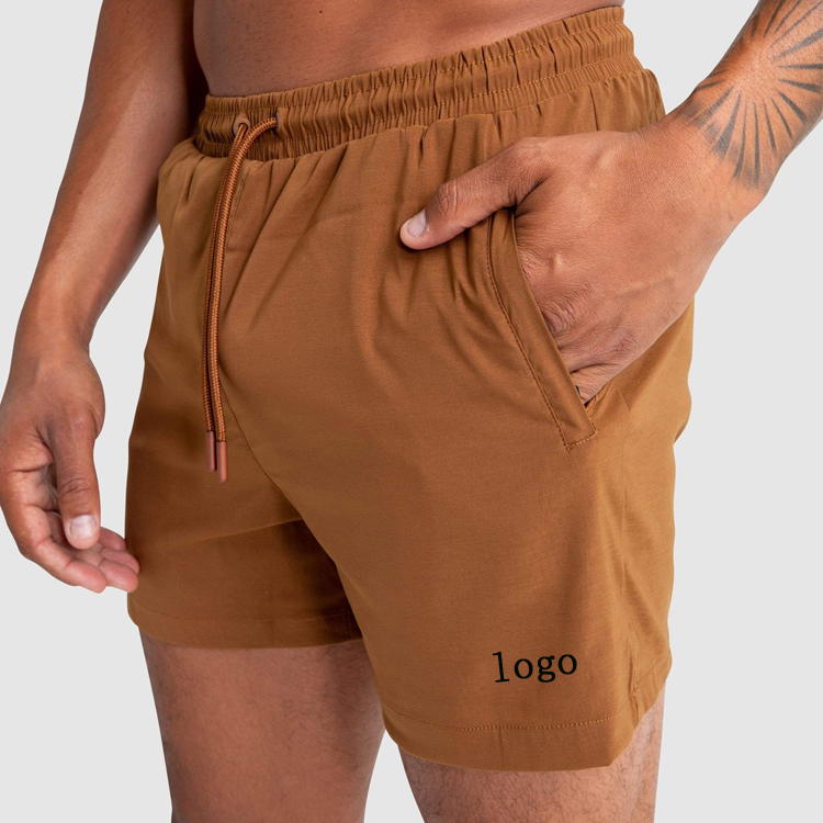 Four Way Stretch Quick Dry Polyester Elastic Waist Sports Athletic Shorts For Men detail pictures