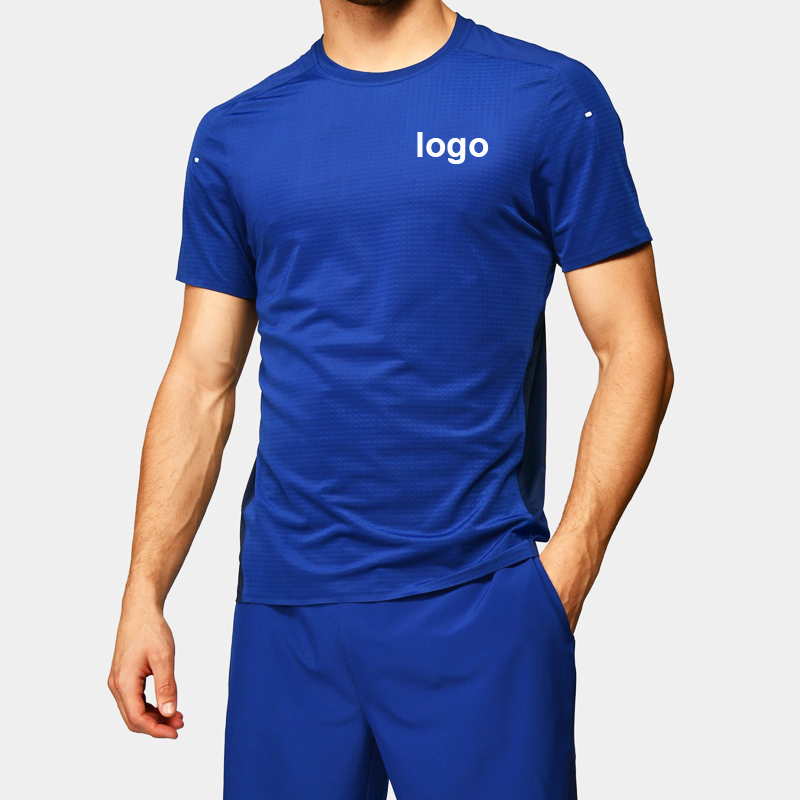 Gym T Shirts Custom Color Block Reflective Logo T Shirt