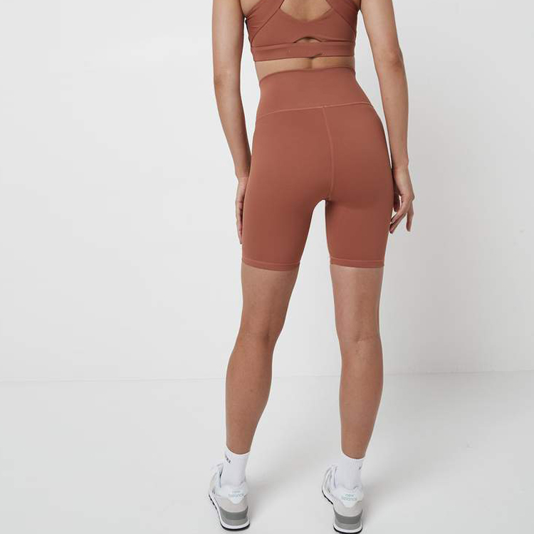 OEM High Quality Cross Waist Workout Gym Fitness Yoga Biker Shorts For Women detail pictures
