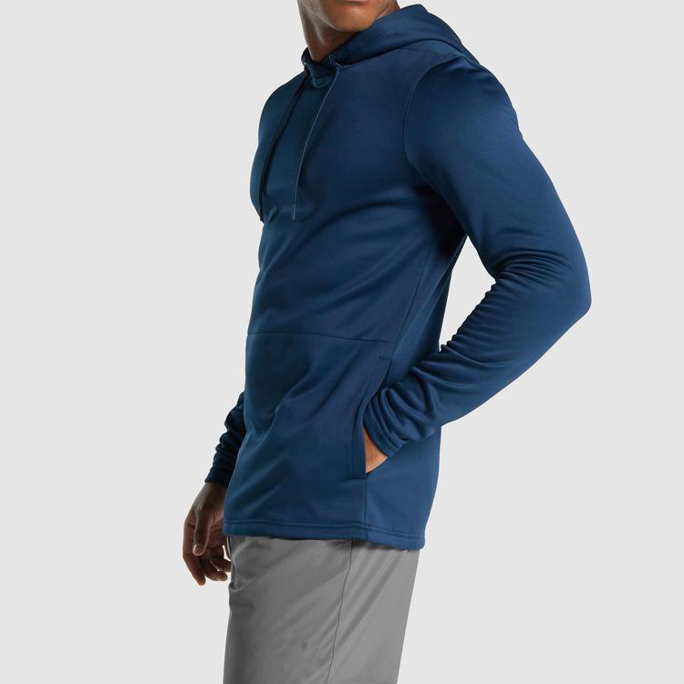 High Quality Fleece Inside Custom Printing Men Slim Fit Plain Hoodies With Kangaroo Pocket detail pictures