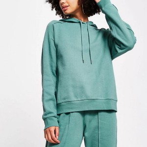 Bottom price Yoga Wear For Women -
 Active Sportswear Plain Design Women 100% Cotton Drop Shoulder Blank Pullover Hoodies Custom Logo Printing – AIKA