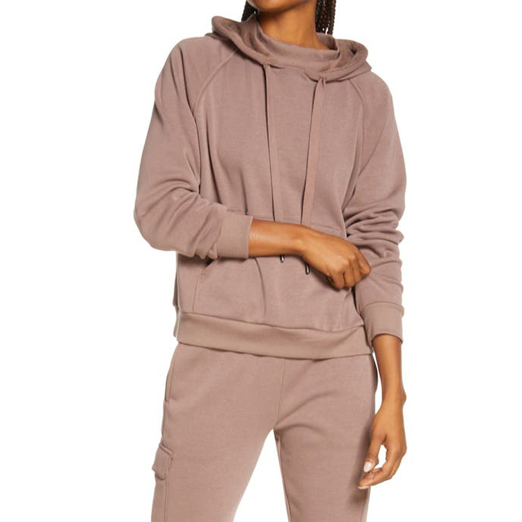 High Quality Plain Fitness Women Mock Neck Workout Pullovers Hoodies Custom Printed detail pictures