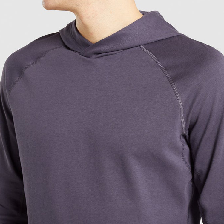 Wholesale Private Label Raglan Workout Pullover Plain Sports Cotton Hoodies For Men detail pictures