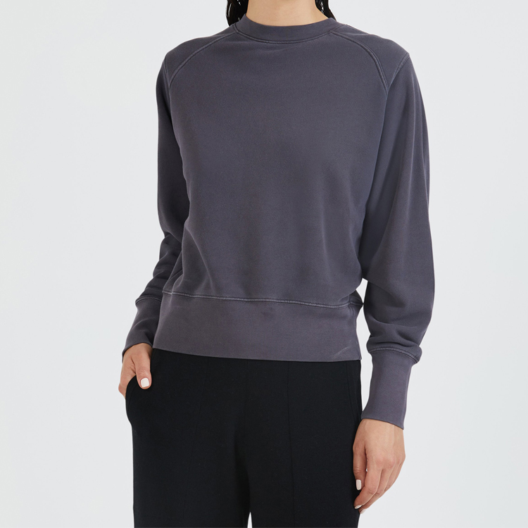 Factory Price Cutom Logo Printing Plain Cotton Workout Sweatshirt For Women