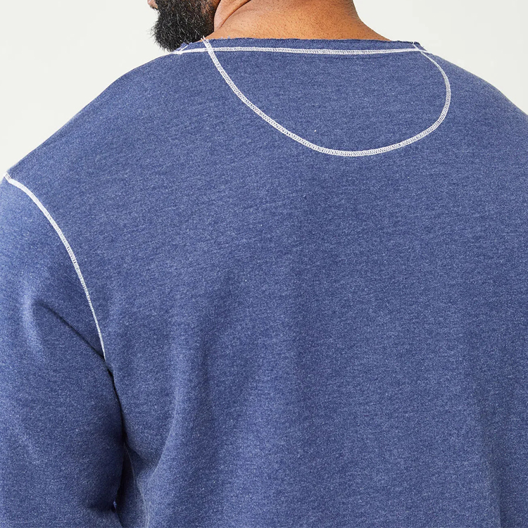 Wholesale Contrast Stitching Crew Neck Jumper Custom Men Plain Gym Sweatshirts detail pictures