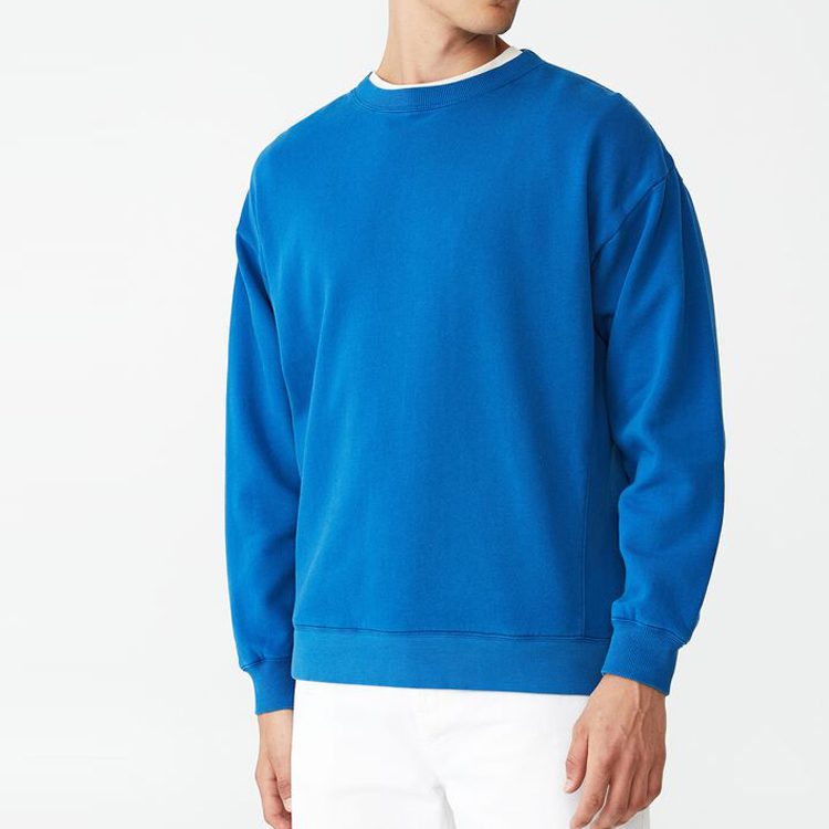 Custom Logo Print/Embroidery Workout Cotton Crewneck Plain Sweatshirt For Men