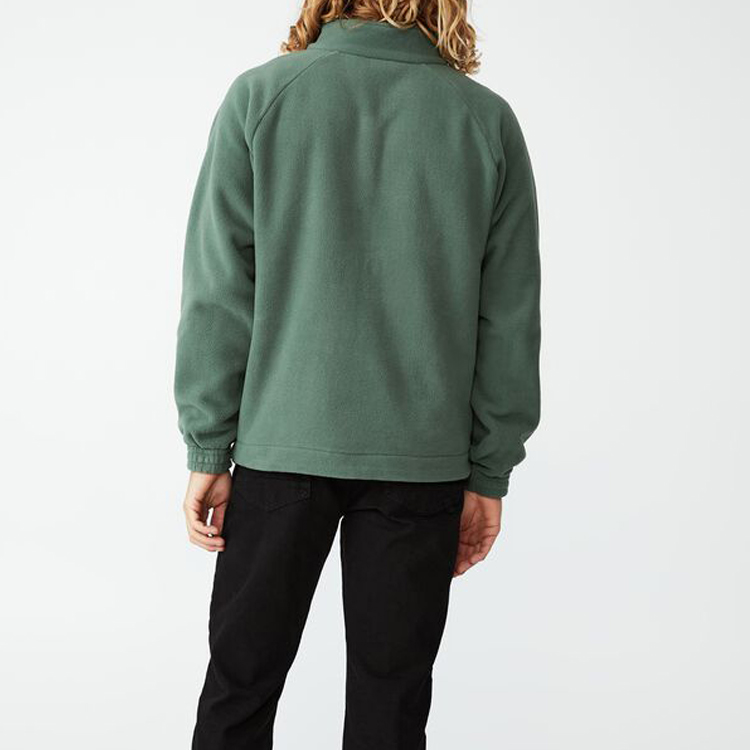 Custom Logo 100% Polyester Quarter Zipper Fleece Plain Sweatshirts For Men detail pictures