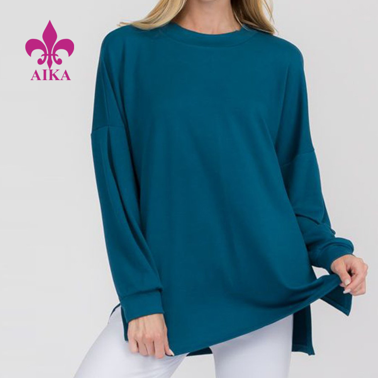 High Quality Oversized Blank Custom Design Long Sleeve Plain T Shirts For Women