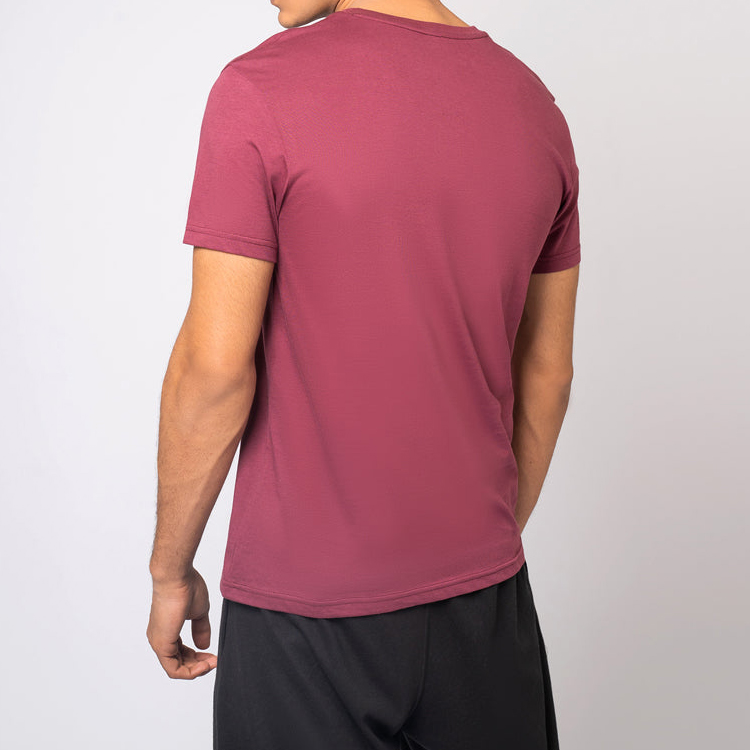 Top Quality 95% Cotton 5% Spandex Plain V Neck Workout T Shirts Custom Logo Printing detail pictures