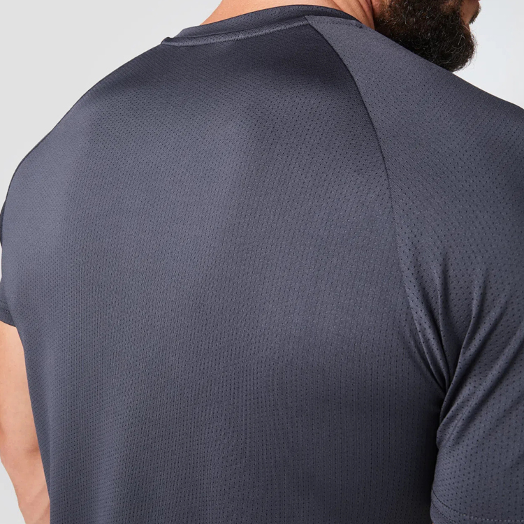 Quick Dry Mesh Fabric Bodybuilding Mens Slim Fit Sport Gym T Shirts Custom Printing detail pictures