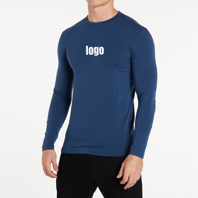 Factory Price OEM Lightweight Sportswear Custom Logo Compression Long Sleeve Plain Gym T Shirts For Men