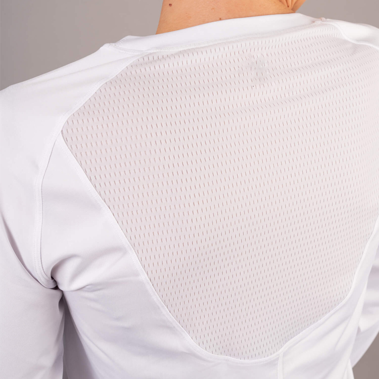 Fitness Workout Mesh Back Women Thumb Hole Long Sleeve Gym T Shirts Custom Printing detail pictures