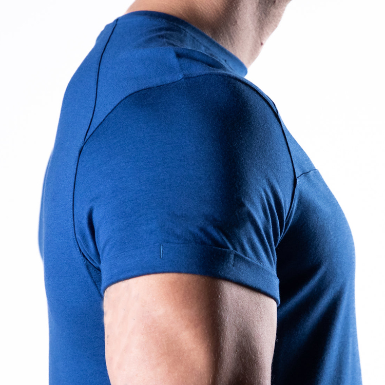 Muscle Fit Short Sleeve Custom Logo Men Blank Workout Plain Cotton T Shirts detail pictures