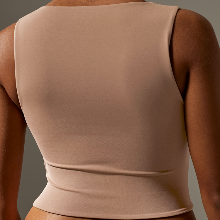 Hot Sell Four Way Stretch Blank Crop Tank Tops Custom Logo For Women detail pictures