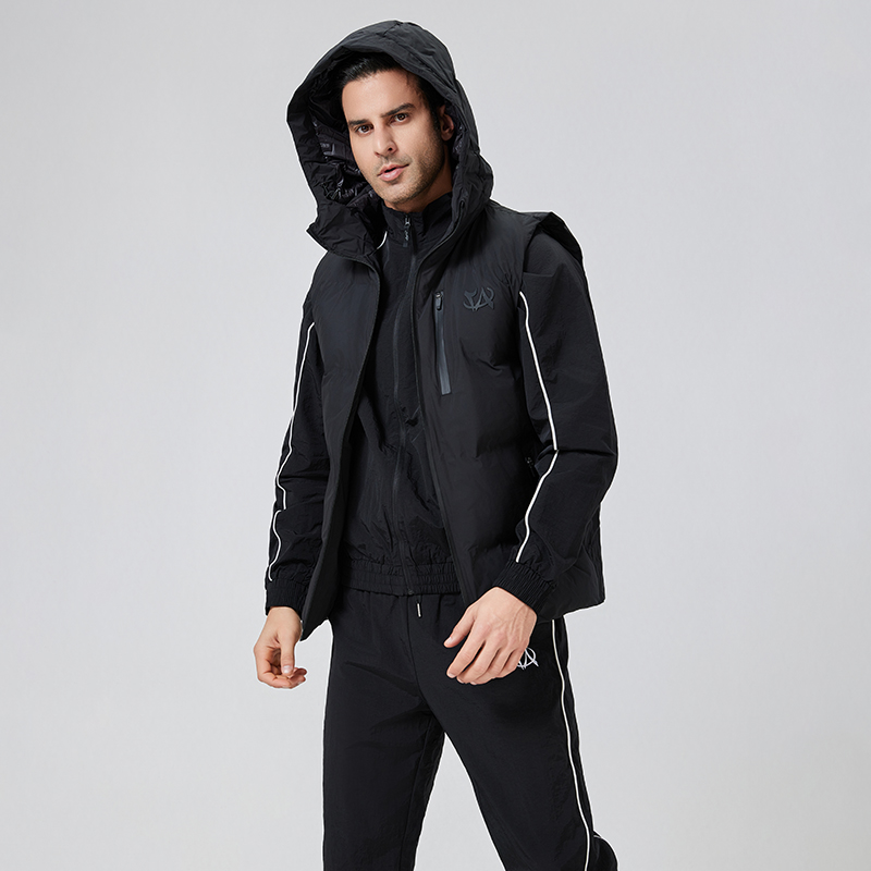 Custom Men Sleeveless Jacket 100% Polyester With Cotton Slim Fit New Fashion Cooperation Brand Retail And Wholesale detail pictures