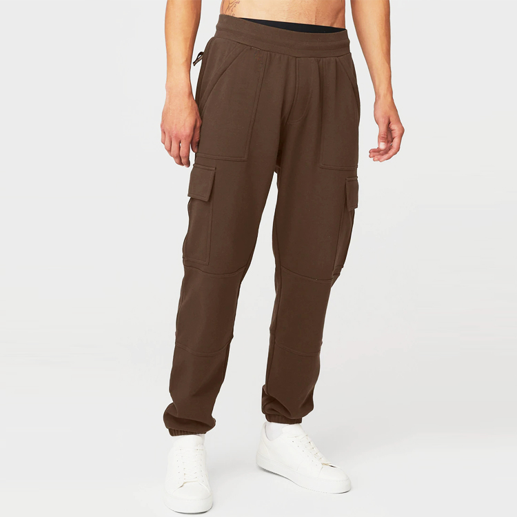 High Quality Cotton Polyester Elastic Waist Loose Fit Workout Men Cargo Pocket Joggers