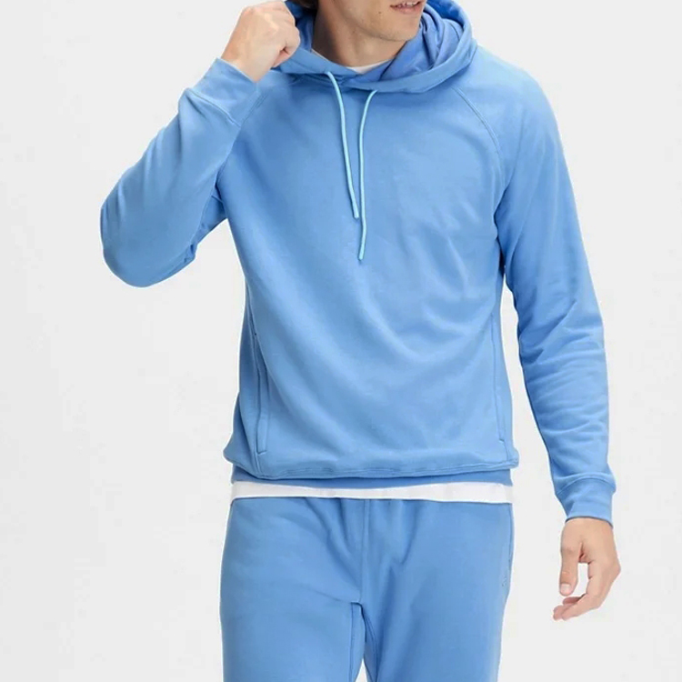 Wholesale Light Weight French Terry Cotton Slim Fit Blank Men Sports Hoodies Custom Printing
