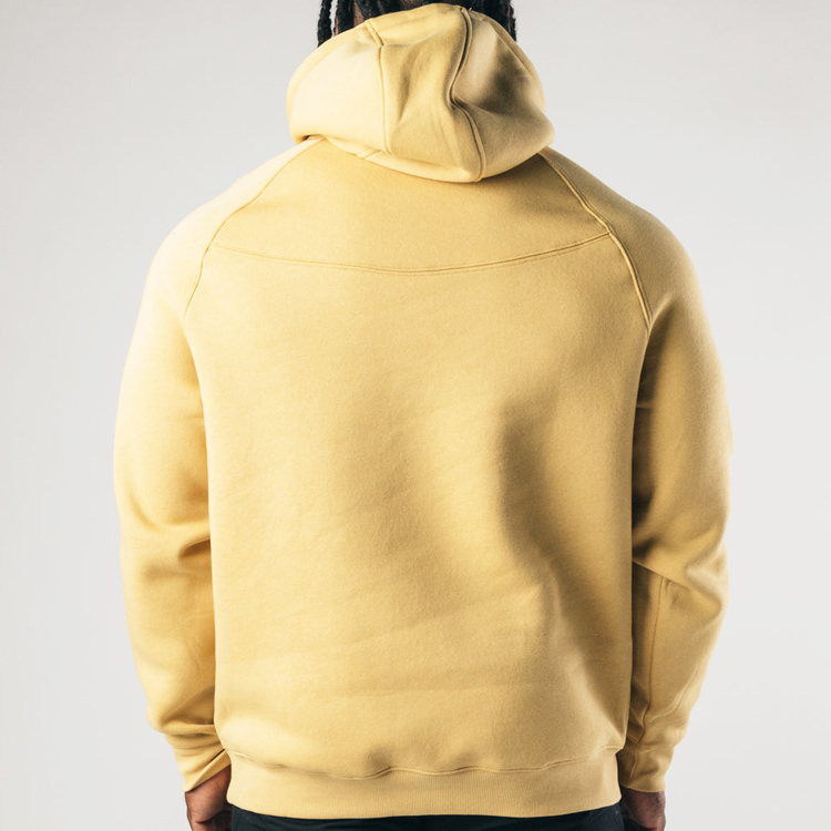 French Terry Cotton Raglan Sleeve Men Workout Pullover Custom Hoodies With Pocket detail pictures