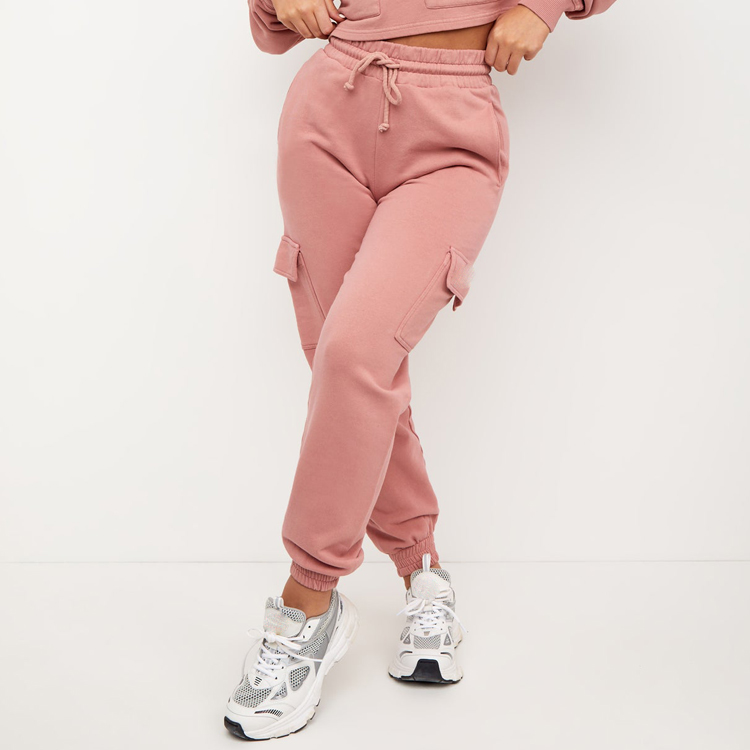 Wholesale Drawstring Waist Ladies Sweat Pants Custom Women Jogger Pants With Cargo Pocket