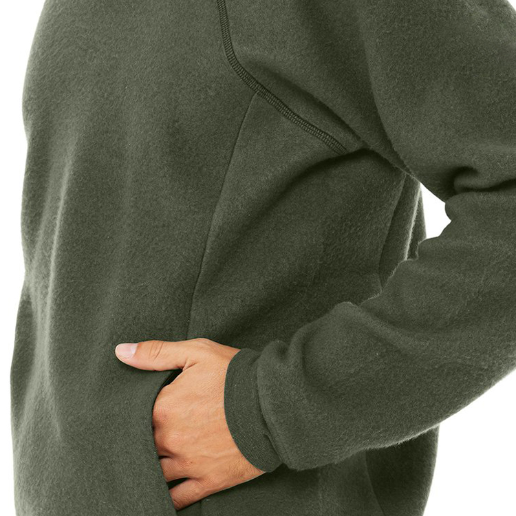 Wholesale Fleece Front Pocket Plain Pullover Crewneck Sweatshirt Custom Logo For Men detail pictures