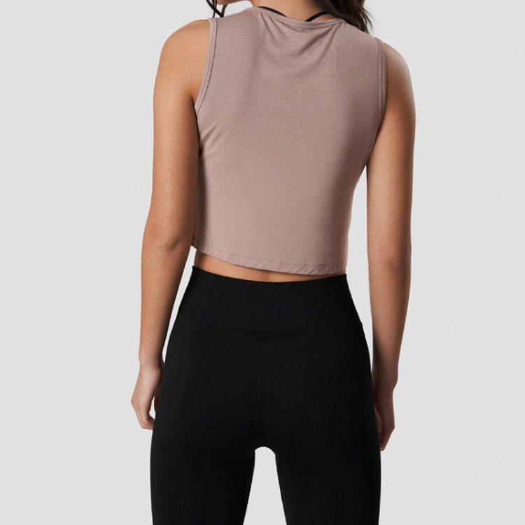 OEM Breathable Blank Sports Athletic Plain Women Crop Gym Tank Tops Custom Logo detail pictures