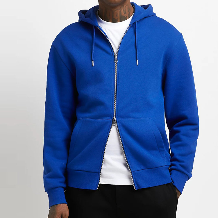 High Quality Essential Heavyweight 100% Cotton Full Zip Up Blank Hoodies Custom Logo For Men