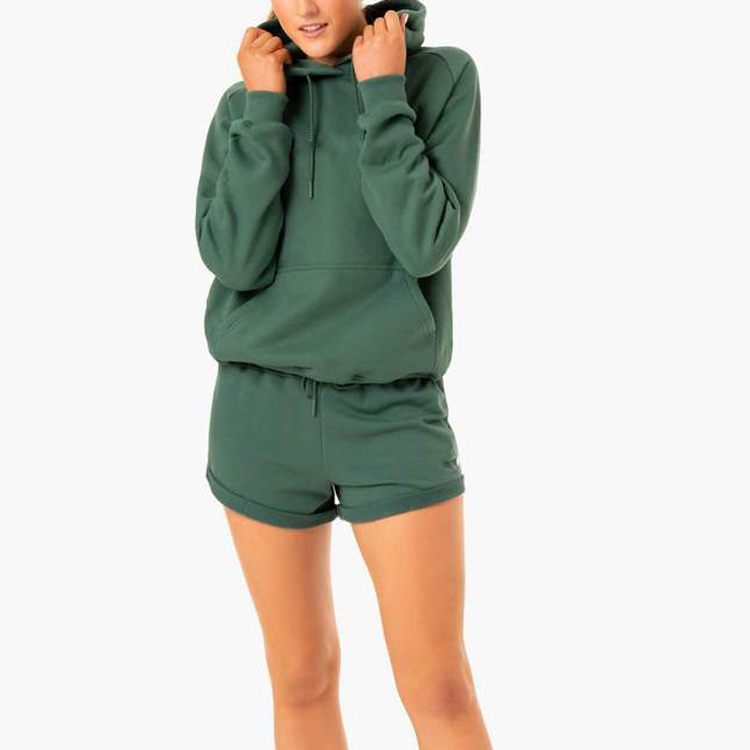 High Quality Custom Printing 100%Cotton Plain Workout Pullover Hoodies For Women detail pictures