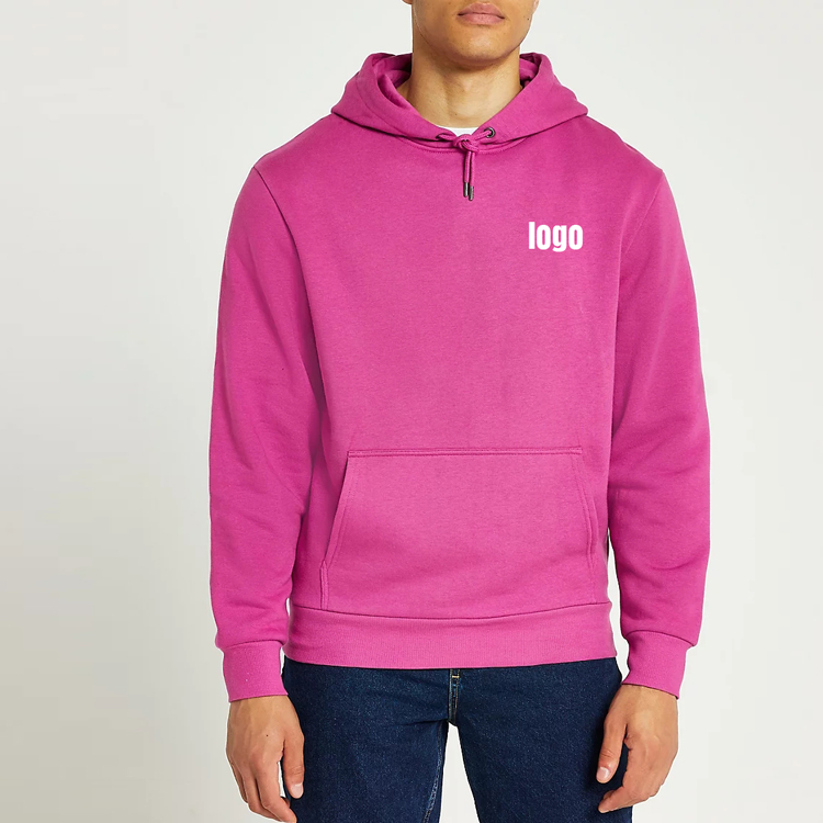 High Quality Wholesale French Terry Cotton Spandex Plain Pullover Hoodies Custom Logo For Men