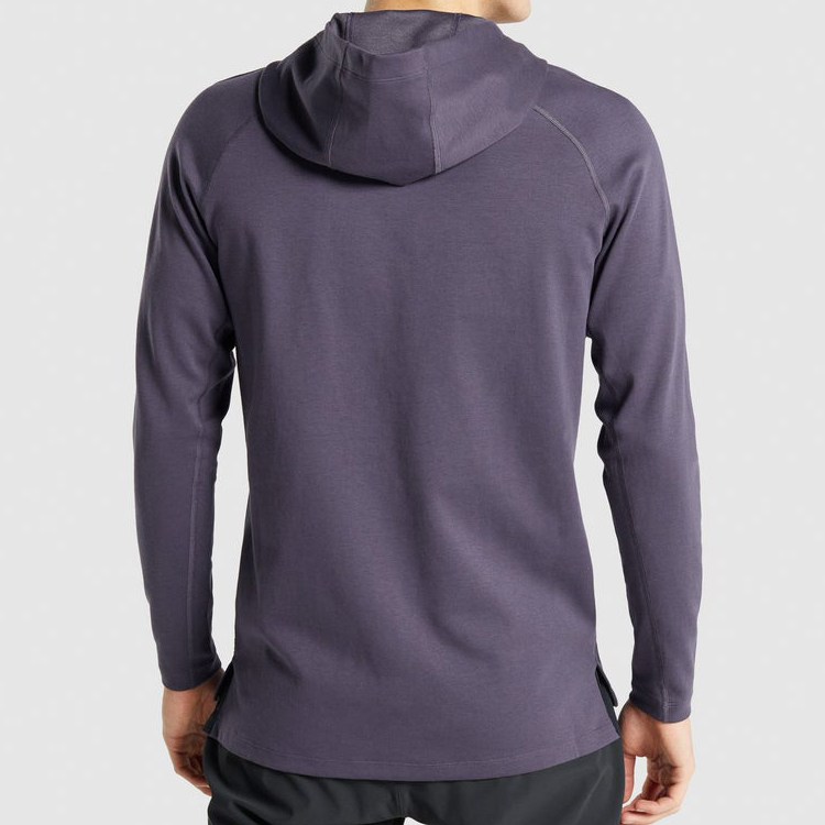 Wholesale Private Label Raglan Workout Pullover Plain Sports Cotton Hoodies For Men detail pictures