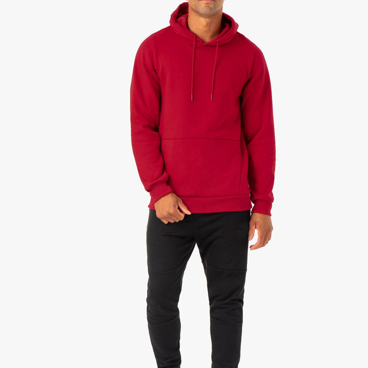 Wholesale Cotton Polyester Workout Blank Pullover Custom Plain Hoodies For Men detail pictures