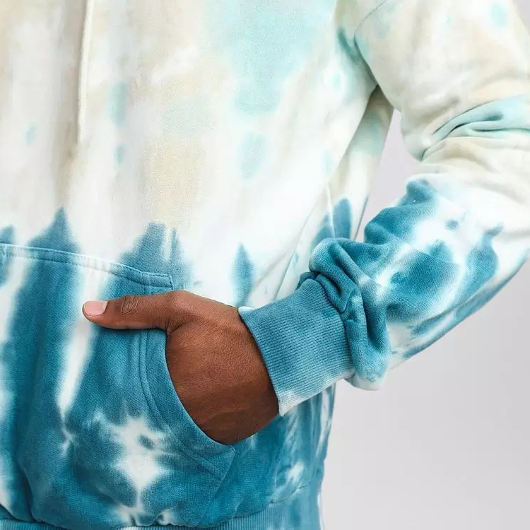 Wholesale Private Label Custom Tie Dye 100% Cotton Workout Pullover Blank Hoodies For Men detail pictures