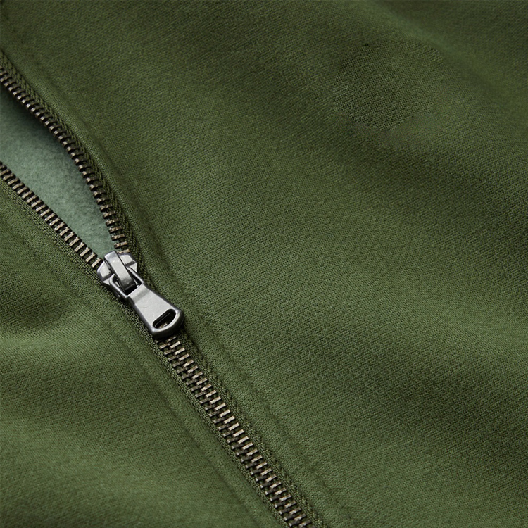 Wholesale Soft Cotton Custom Plain Active Full Zip Up Hoodies Embroidery Logo For Men detail pictures