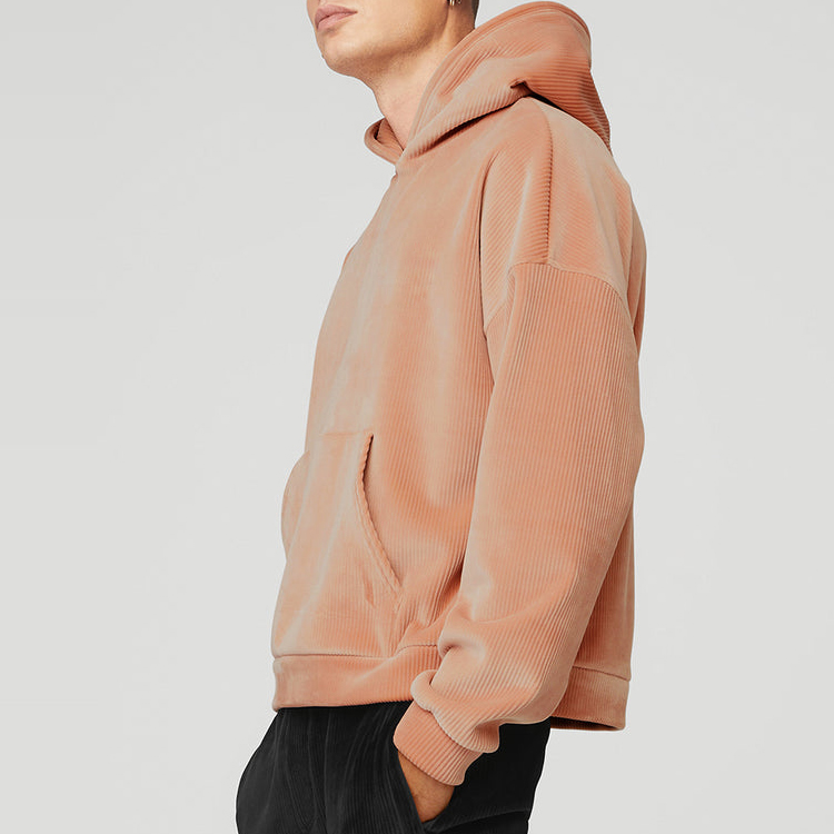 Wholesale Heavyweight Custom Winter Workout Pullover Velour Baller Hoodies For Men detail pictures