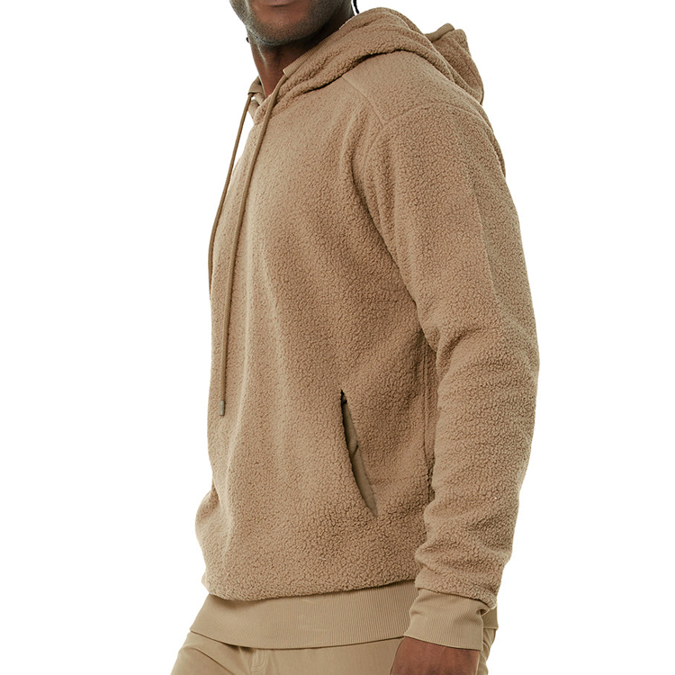 Heavyweight Custom Winter Workout Pullover Plain Sports Fleece Hoodies For Men detail pictures