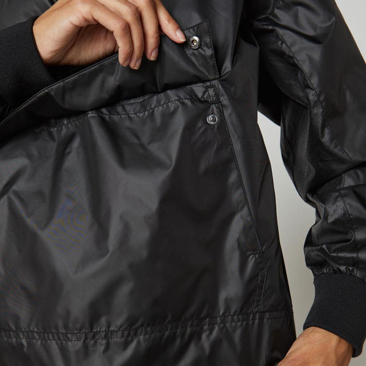 High Quality 100%Polyester Quarter Zipper Outdoor Windbreaker Gym Jacket For Women detail pictures