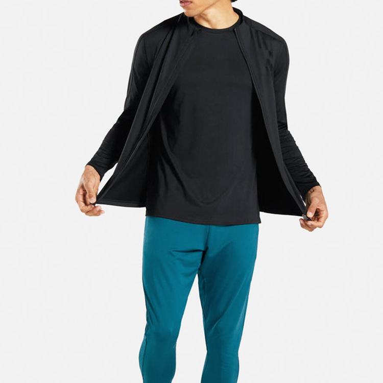 Hot Sell Lightweight Custom Training Full Zip Sports Gym Slim Fit Jacket For Men detail pictures