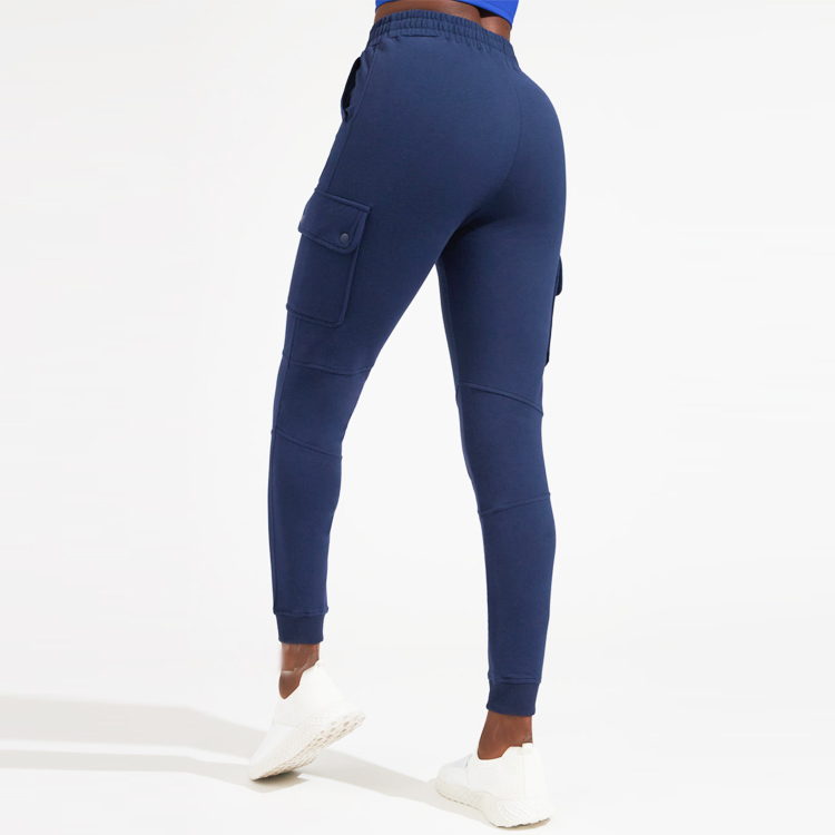 Wholesale Custom Drawstring Waist Cargo Pocket Women Slim Fit Jogger Sweat Pants detail pictures