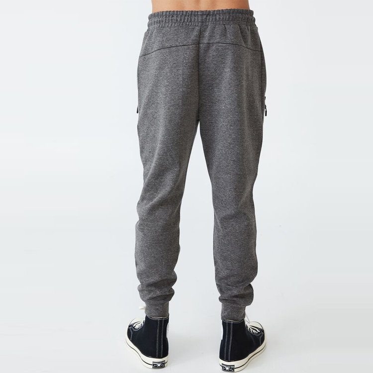 Custom Embroidery Logo Tech Track Pants Mens Sweat Jogger Pants With Zipper Pocket detail pictures