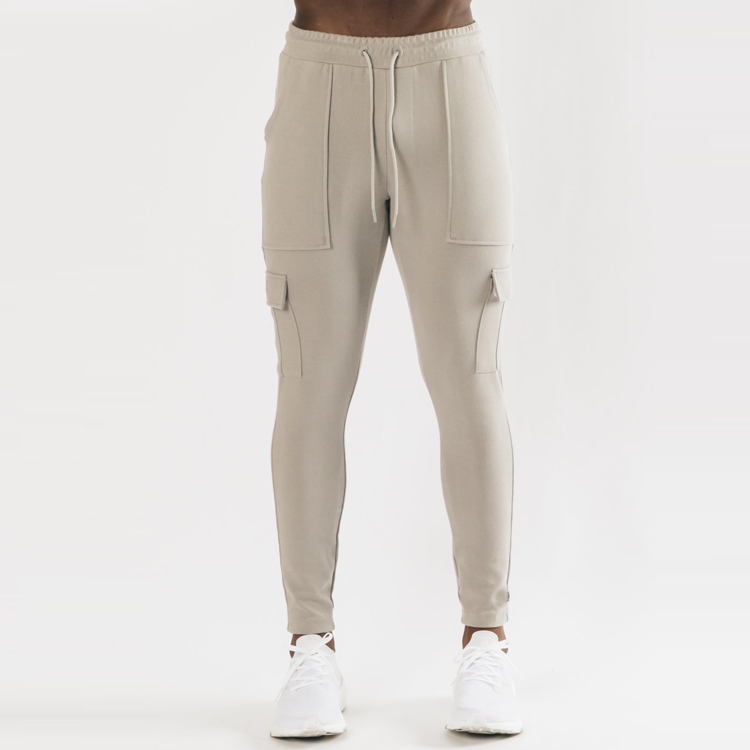 Wholesale Drawstring Waist Cotton Polyester Cargo Pockets Men Jogger Sweat Pants