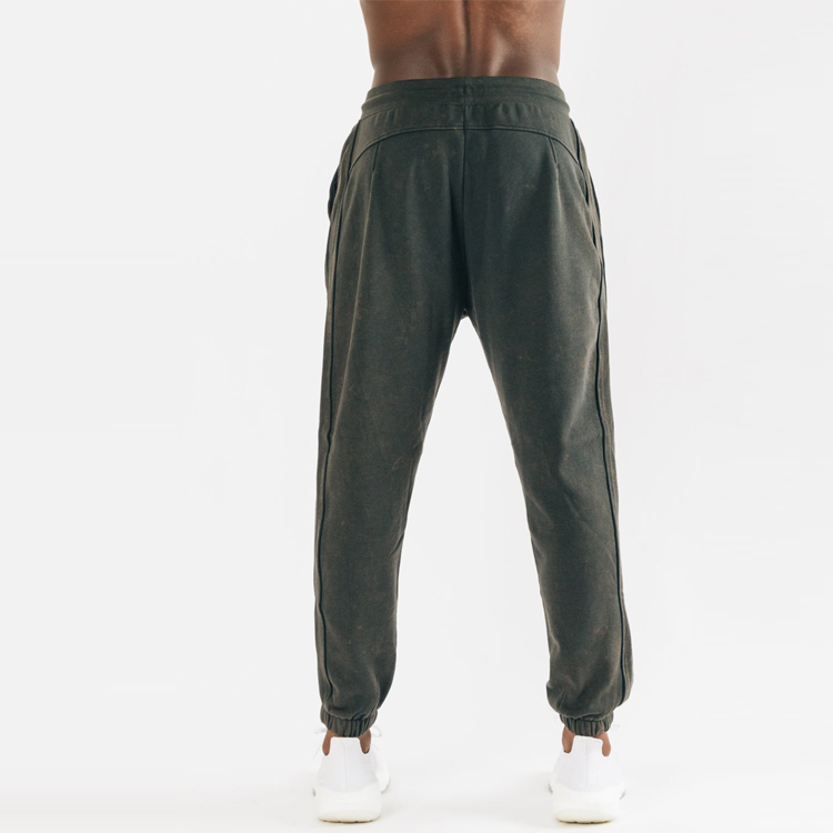 Wholesale Drawstring Waist Acid Washed Oversize Workout Jogger Sweat Pants For Men detail pictures