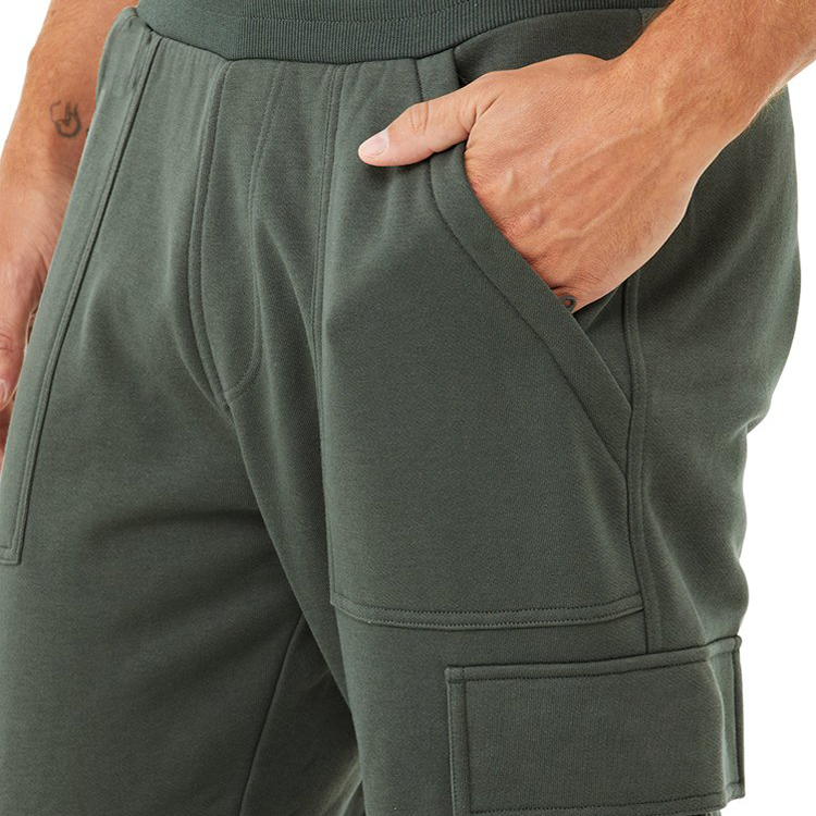 New Arrivals Wholesale Elastic Waist Loose Fit Workout Custom Men Cargo Sweat Pants detail pictures
